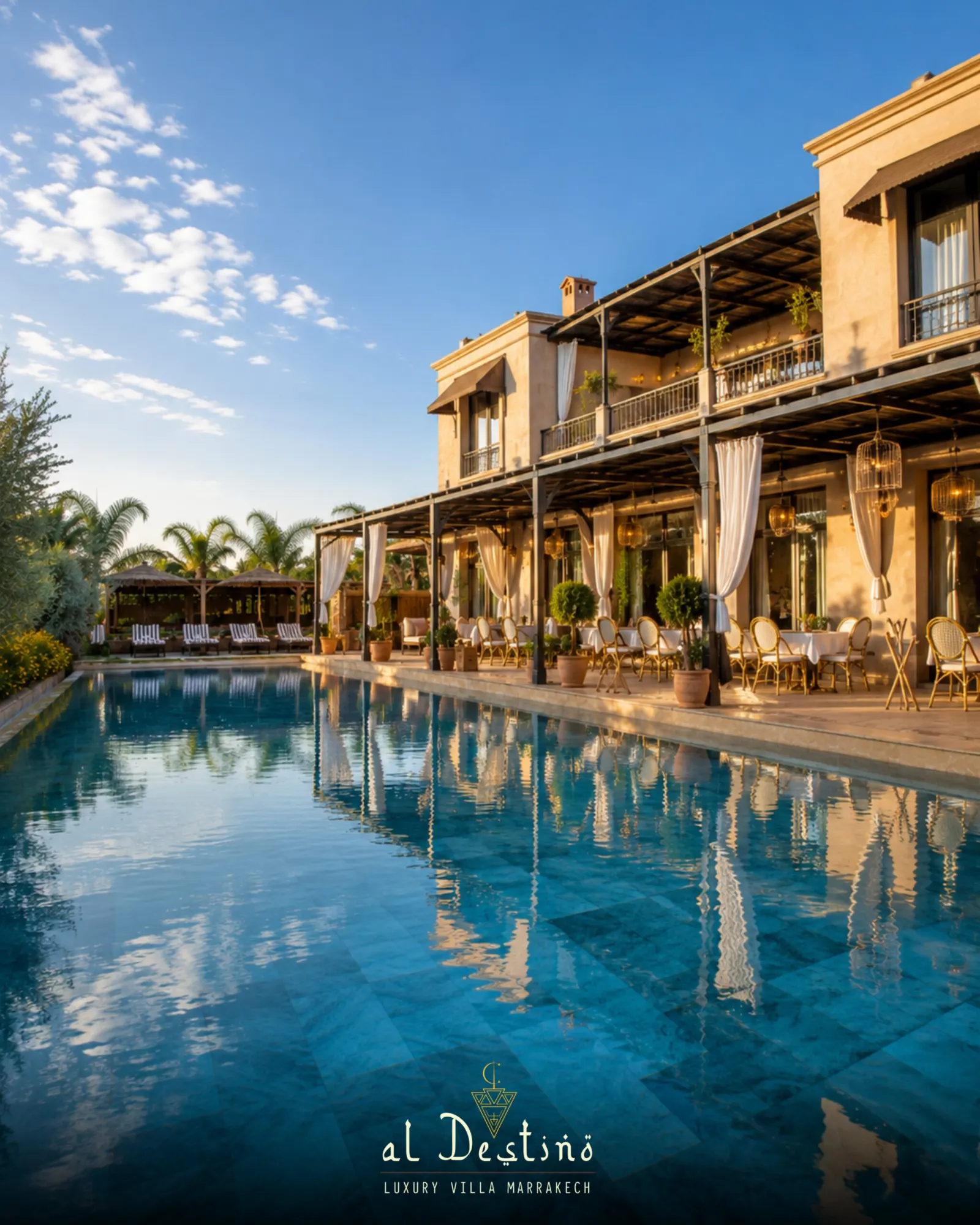 Al Destino Villa pool and terrace